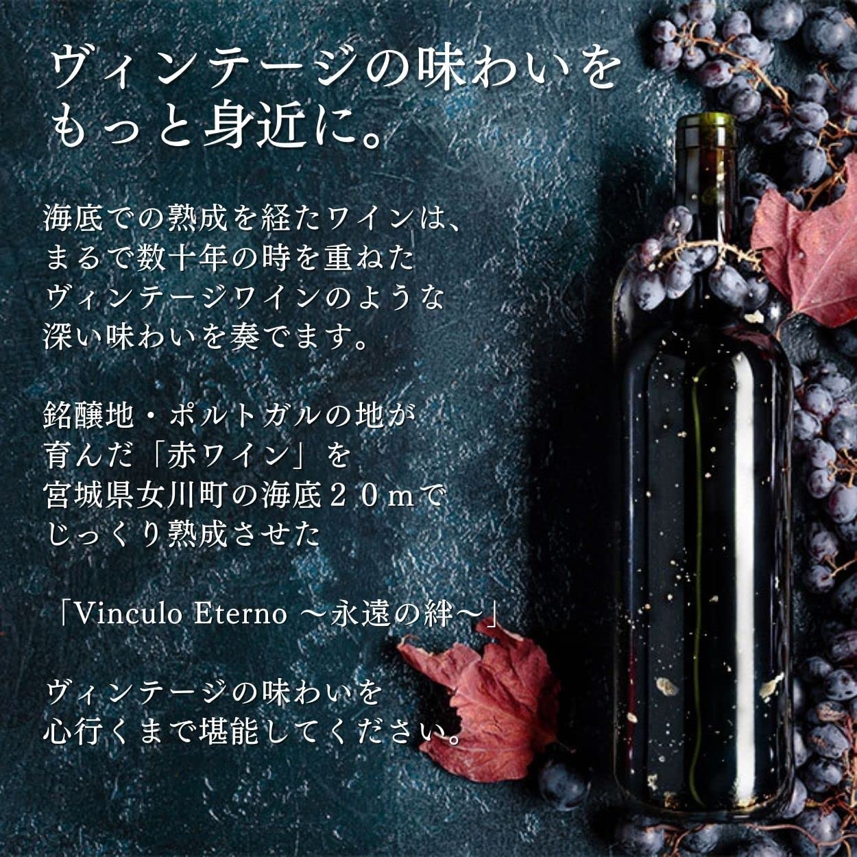 해저에서 숙성된 와인 - VinculoEterno 750ml <br><small>海底熟成ワイン - VinculoEternoフルボディ 赤 ヴィンテージ 750ml X 1本</small>